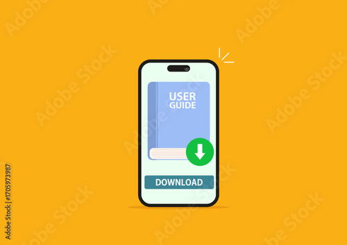 User guide phone. User manual. Vector illustration of instruction manual 