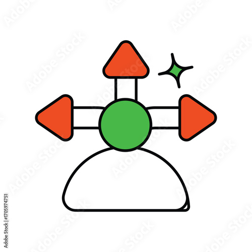 Decision making icon with white background vector stock illustration