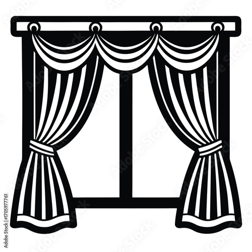 curtains vector icon