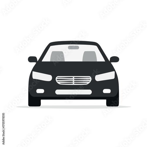 Black vector illustration of a classic sports car isolated on a white background