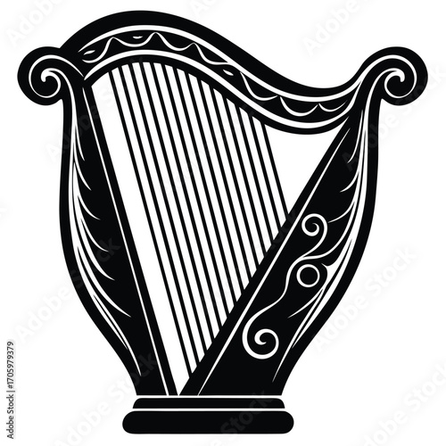harp vector icon