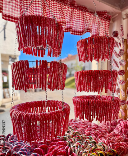 Traditional Polkagris Candy in Gränna Sweden