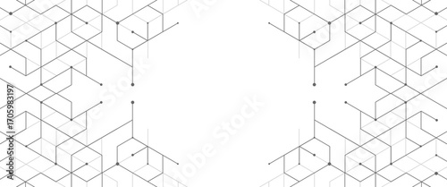 Vector abstract minimal geometrical futuristic tech geometric white triangles lines and dots background