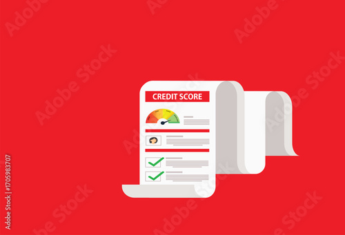 Credit score. Credit report document. Personal performance rating or customer feedback
