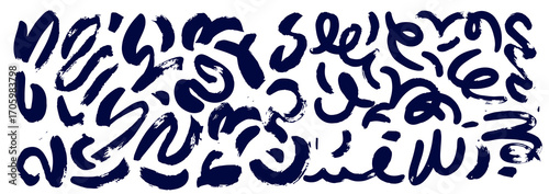 Paint wavy and swirled brush strokes vector collection. Curved lines and wavy brushstrokes