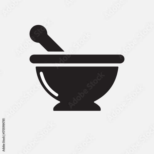 Mortar and pestle icon vector