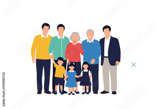 A multi-generational family posing together for a portrait.