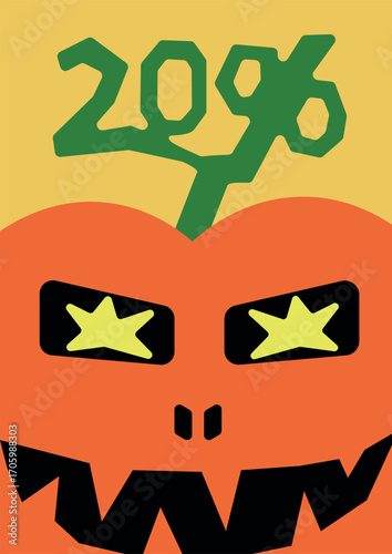 Halloween poster with pumpkin jack o’lantern