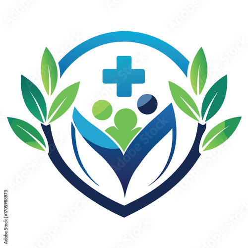 Modern abstract healthcare company logo concept with vibrant color accents