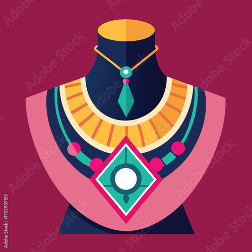 Modern fashion jewelry design with elegant necklaces earrings and bracelets in vibrant colors