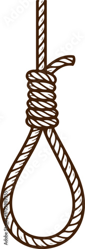 Symbolic illustration of a hanging noose, representing justice, crime, and consequence