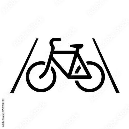 Illustration of a bicycle lane sign, isolated on white background ideal for transportation themes