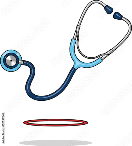Cartoon stethoscope medical equipment health exam