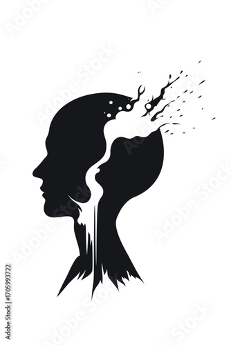 Chaos, subconscious, Manipulation, Mind, thoughts, head, hand, manipulator, narcissist, psychology, success, artwork, vector