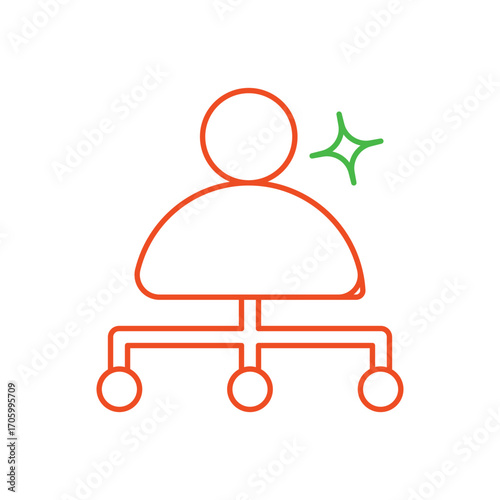 Organizational chart icon with white background vector stock illustration