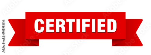 certified ribbon isolated on transparent background. certified ribbon
