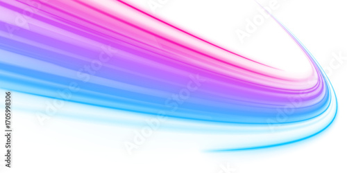 A glowing trail of light rushes through a dark futuristic cityscape. High-speed movement is captured with vibrant blue beams. Perfect for illustrating dynamic urban energy.
