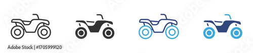 Off-Road Vehicle  icon set in outline and flat style ,  all-terrain vehicle icon , vector illustration.