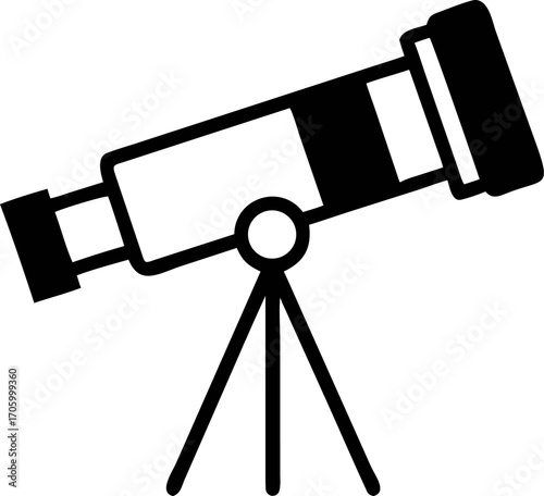 Astronomy Telescope Icon Celestial Exploration, Stargazing, Space Observation, Night Sky, Universe Viewing