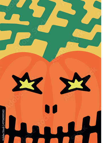 Halloween poster with pumpkin jack o’lantern