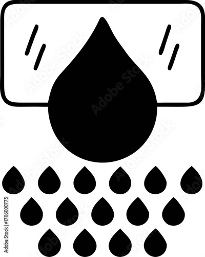 Minimalist Illustration of Water Droplets Falling from a Glass Surface Clean Design