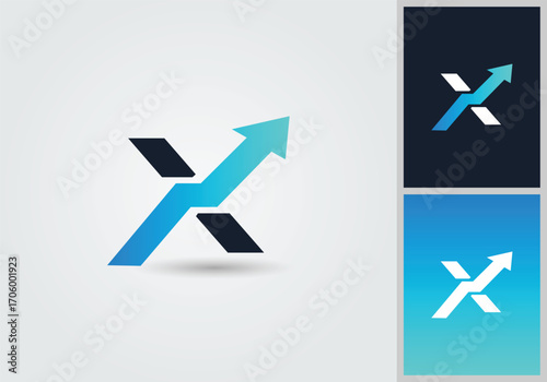 Initial X exchange logo design template
