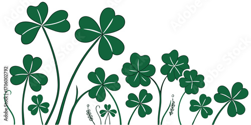 A Verdant Patch of Clovers A St Patrick's Day Illustration Bringing Luck and Irish Charm to Any Design