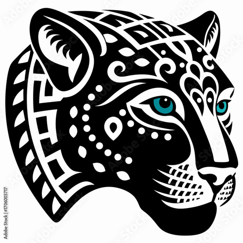 Aztec Jaguar Head Design