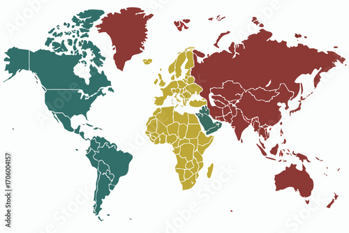world map with red and white dots