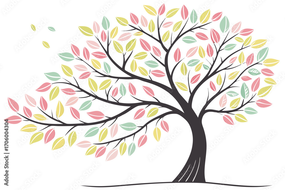 Fototapeta premium abstract tree with colorful leaves