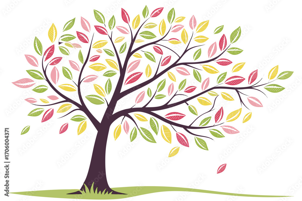 Fototapeta premium abstract tree with colorful leaves