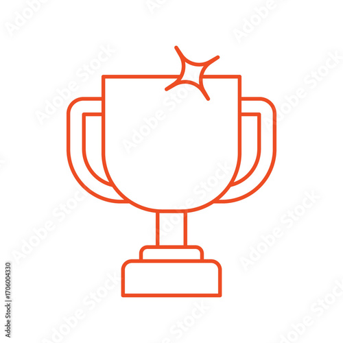 Success trophy icon with white background vector stock illustration