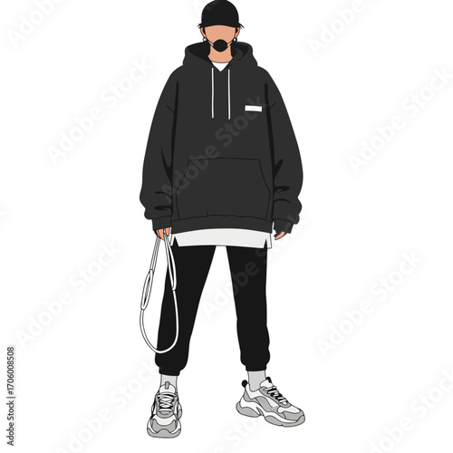Casual man in hoodie outfit