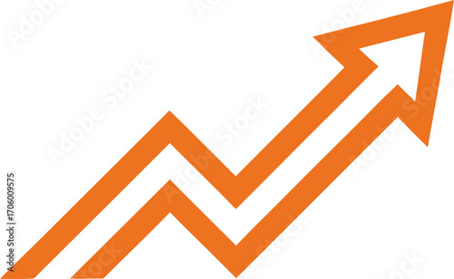 An upward trending orange arrow graphic indicating growth and progress.