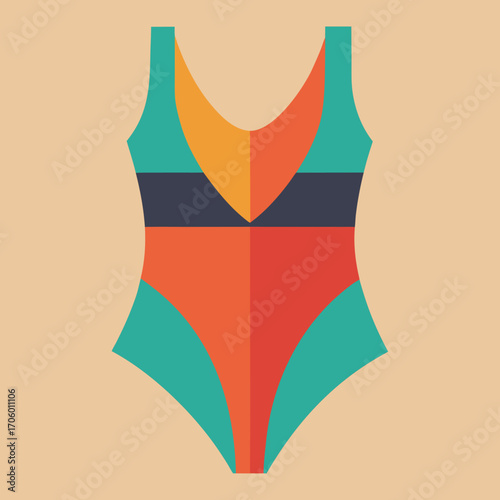 Minimalist vector illustration of stylish swimwear for summer fashion and beachwear designs