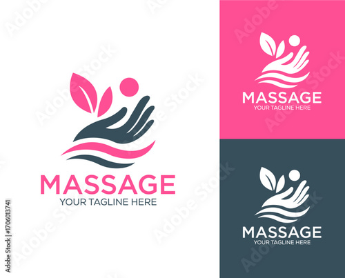 Human body massage spa center logo design
