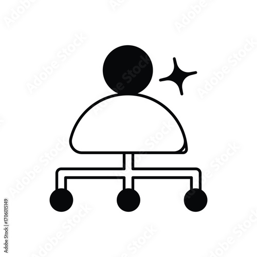 Organizational chart icon with white background vector stock illustration