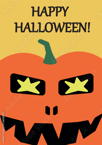 Halloween poster with pumpkin jack o’lantern