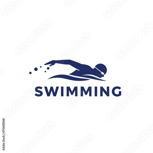 Swimming Club Logo Design. Swimmer icon design. Creative Swimmer Vector