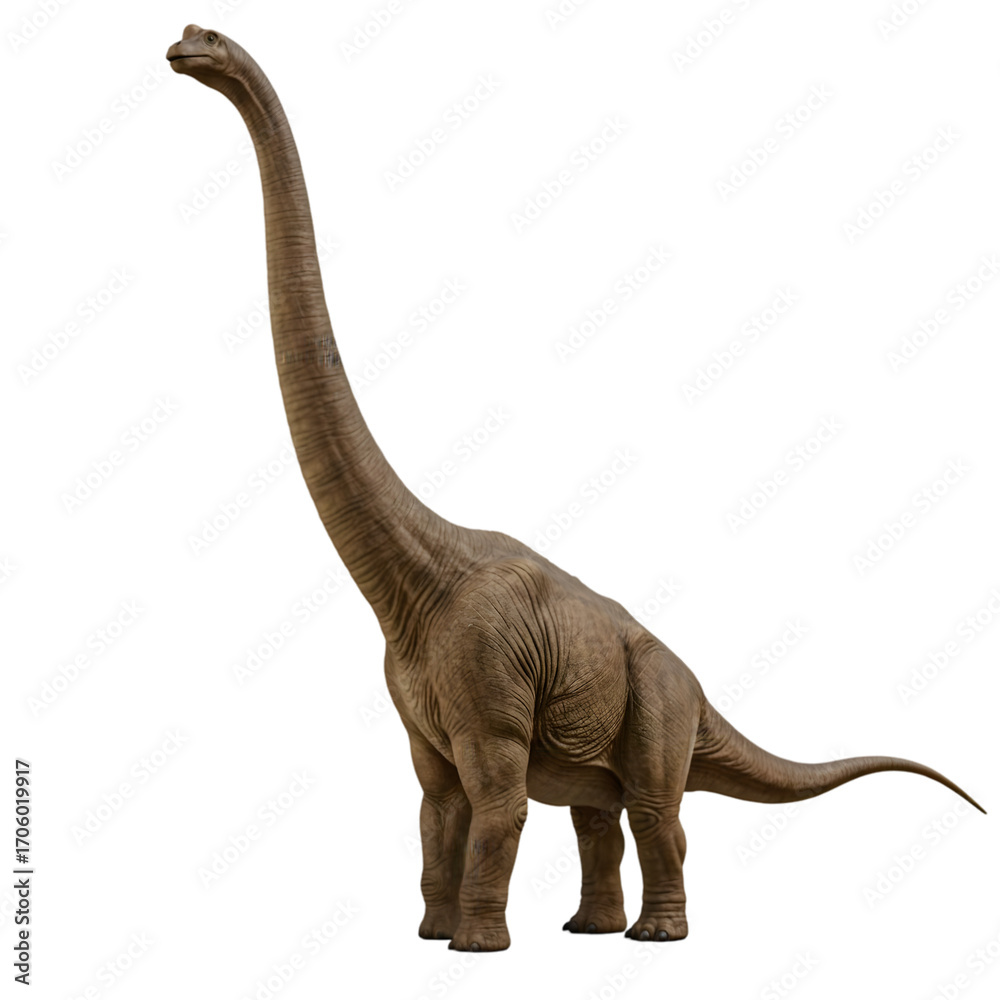 Fototapeta premium Mamenchisaurus Giant Sauropod Dinosaur Illustration on transparent background