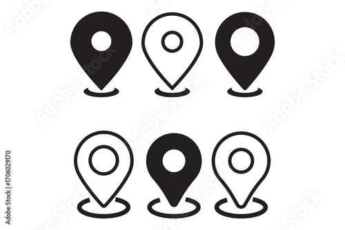 Location pin icons. Location pin icon collection