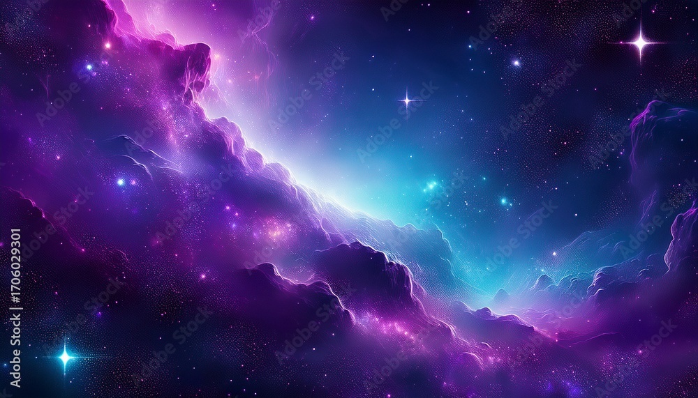 Obraz premium purple and blue space nebula