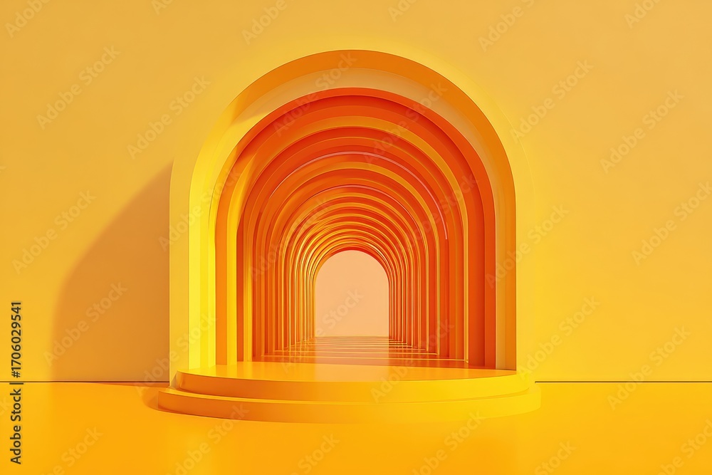 Fototapeta premium A vibrant, 3D rendered archway