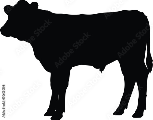 Cow silhouette vector illustration farm animal livestock beef