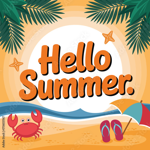 summer beach vector illustration