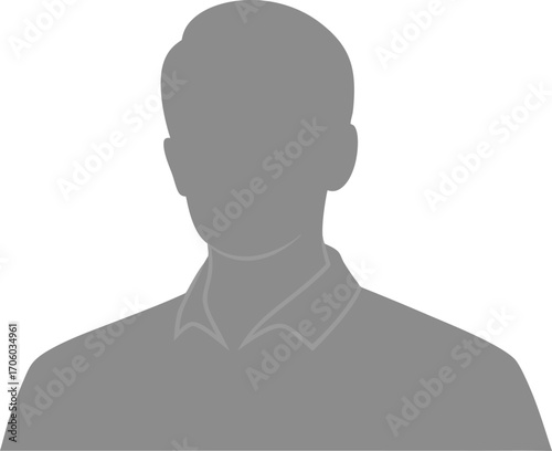 Grey Silhouette of a Man's Upper Body male person