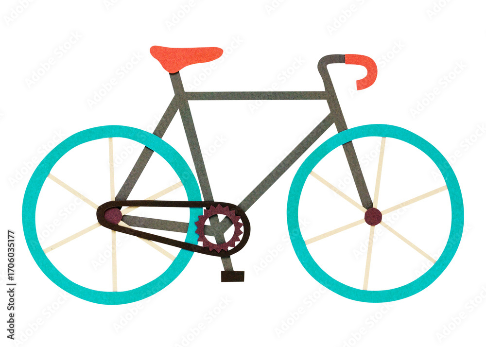 Fototapeta premium Bicycle paper craft design element