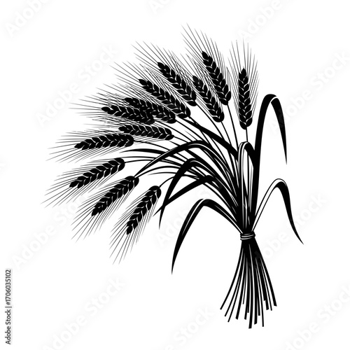 Illustration of a wheat sheaf, a symbol of harvest, abundance, and prosperity, perfect for agricultural themes