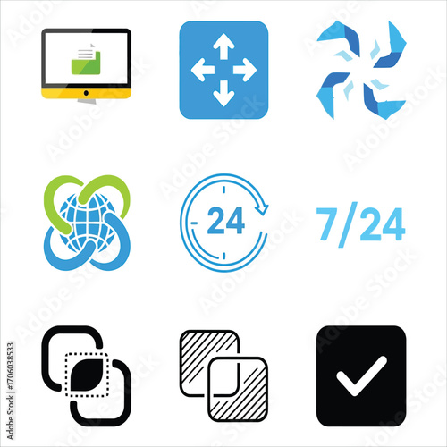 Collection of technology and service icons