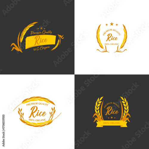 Label rice logo vector 